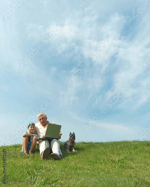 Obraz The grandfather and grandson