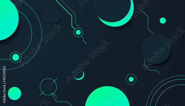 Obraz Modern Background Futuristic Circuit Shape. Green Cyan Colors.