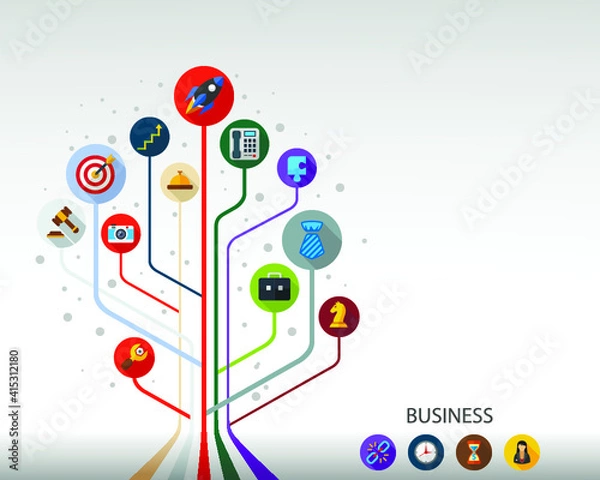 Obraz Business flat icon concept. Vector illustration. Element template for design.