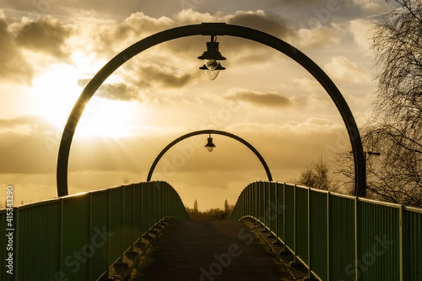 Fototapeta Sunset Over The Bridge