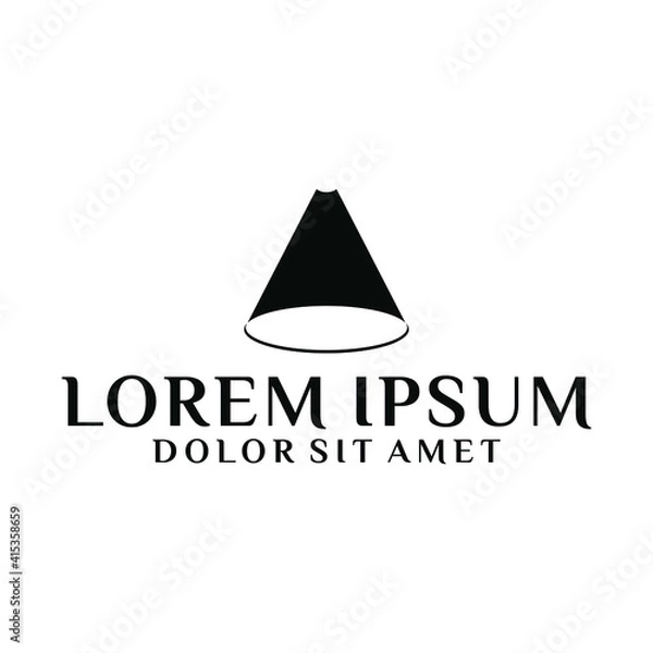 Fototapeta Initial letter A logo template with geometric spotlight negative space illustration in flat design monogram symbol