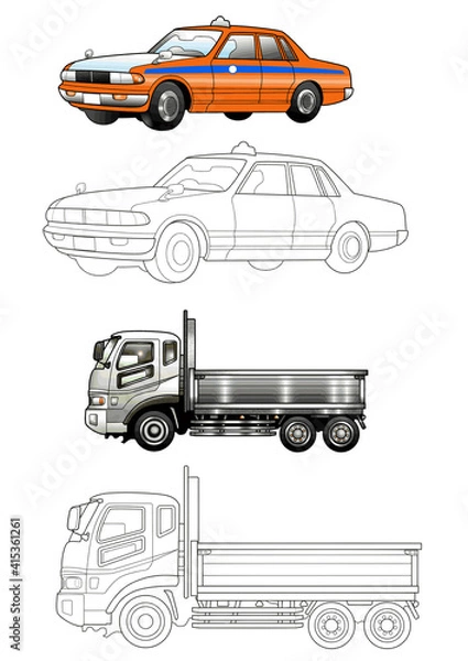 Fototapeta タクシー,トラック