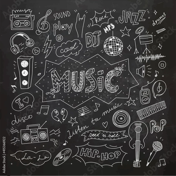 Obraz Music Doodle Vector Clip Art Collection