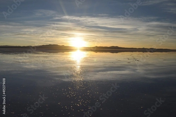 Fototapeta sunset over the river