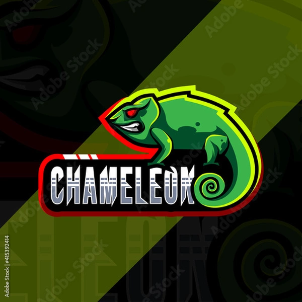 Fototapeta Chameleon mascot logo design