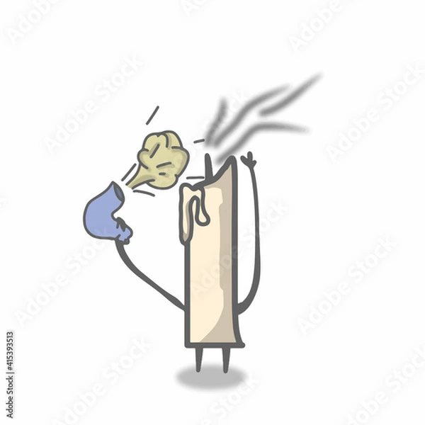 Fototapeta cute candle character design vector template illustration