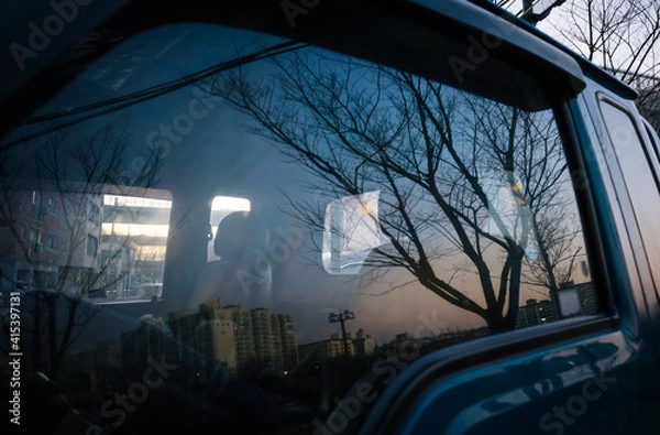 Obraz Scenery from the truck window 