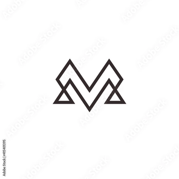 Fototapeta initial m logo design vector