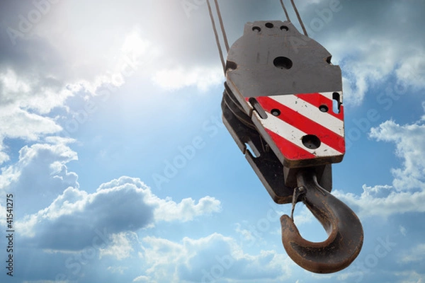 Obraz Crane hook on a blue sky