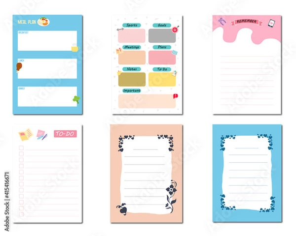 Obraz Cute planner stickers