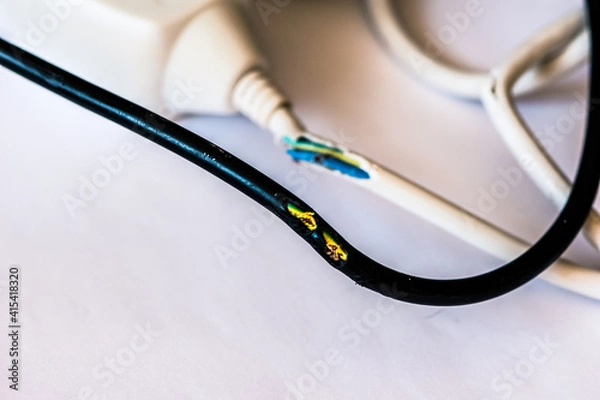 Obraz electrical cable chew and broken