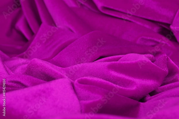 Obraz background and texture of crumpled purple velvet fabric. copy space..