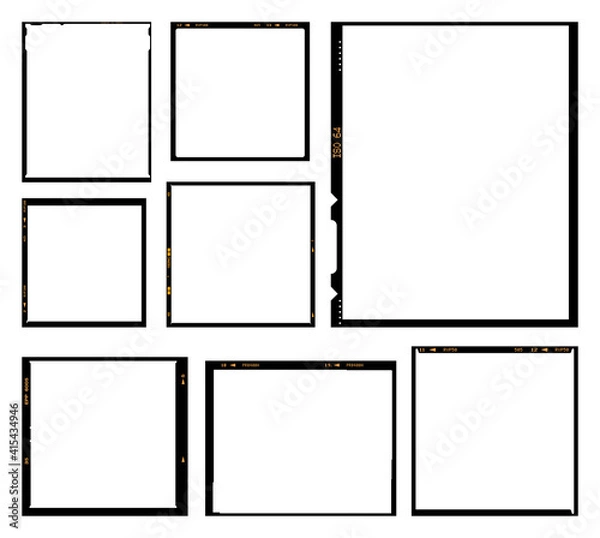 Obraz Vector illustration of Analog film black frames pack