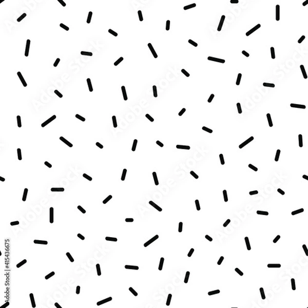 Obraz Doodle seamless pattern with black sprinkle mosaic texture. Simple vector background with chaotic sprinkles.