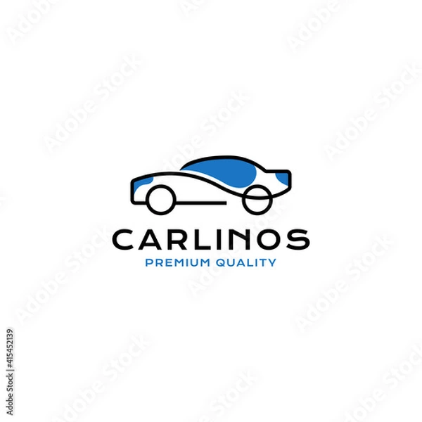 Obraz car line logo vector icon illustration simple line style
