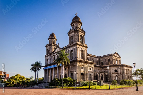 Fototapeta Nicaragua capital Managua cathedral is an ahistorical building situated in plaza revolucion 