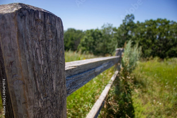 Obraz fence on a hill