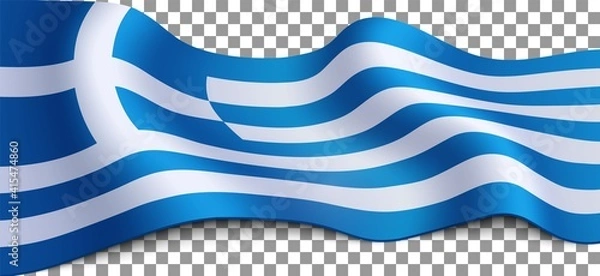 Obraz Long greek flag on transparent background.