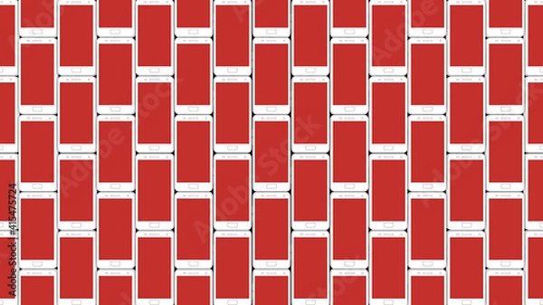 Obraz Many phones pattern 3D illustration