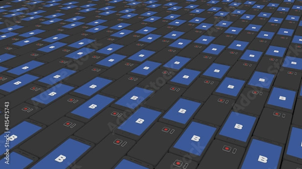 Obraz Many phones pattern 3D illustration