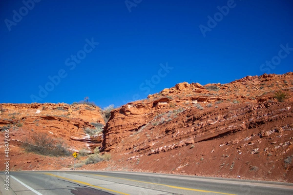 Obraz Red rocks against a blue sky 
