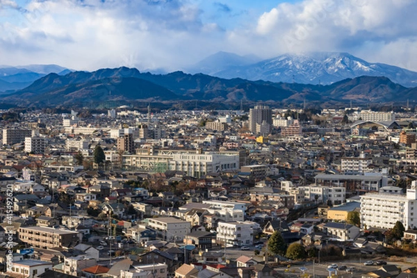 Fototapeta 夕暮れの地方都市の景色（栃木県宇都宮市）