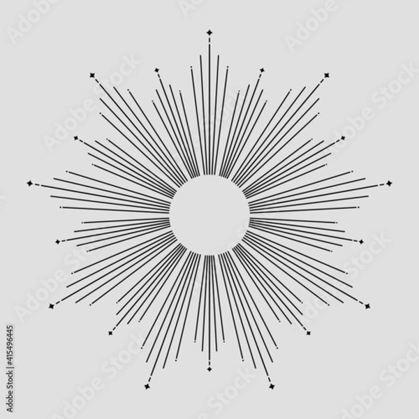 Obraz sunburst design, sun logo template, 