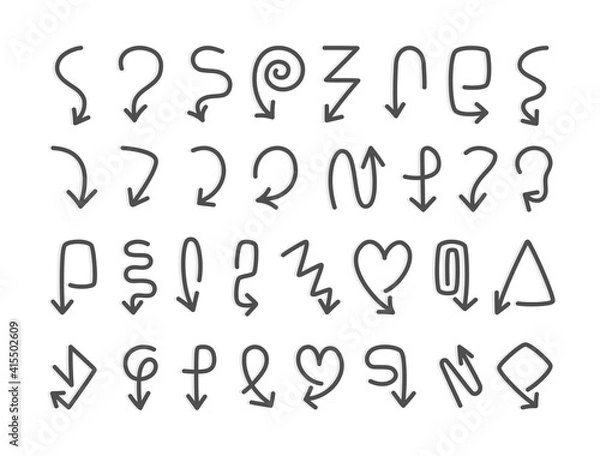 Fototapeta Set of arrow with different shape.