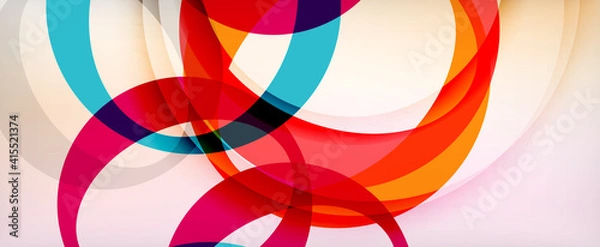 Fototapeta Ring geometric shapes, o letter repetition wallpaper. Abstract background for business or technology presentations, internet posters or web brochure covers