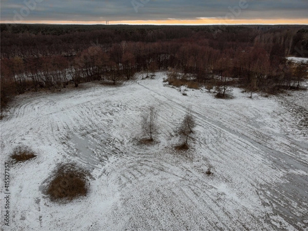 Fototapeta feld mit schnee