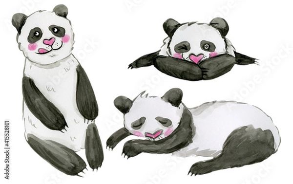 Obraz Cute sleepng panda bears