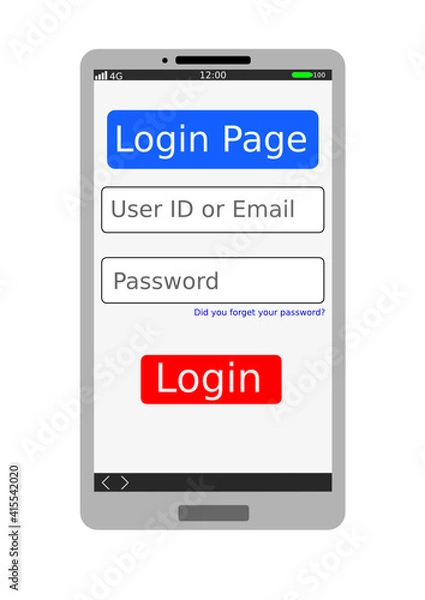 Obraz Smartphone Login page