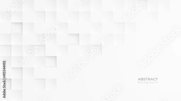 Obraz Abstract 3d modern square background. White and grey geometric pattern texture. vector art illustration