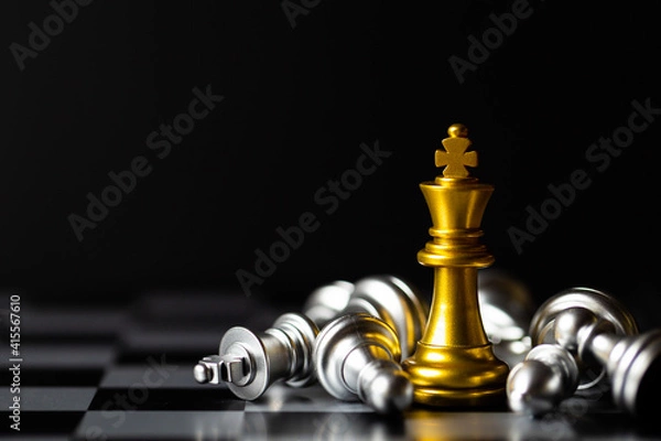 Fototapeta Chess board game for ideas and competition and strategy, business success concept.