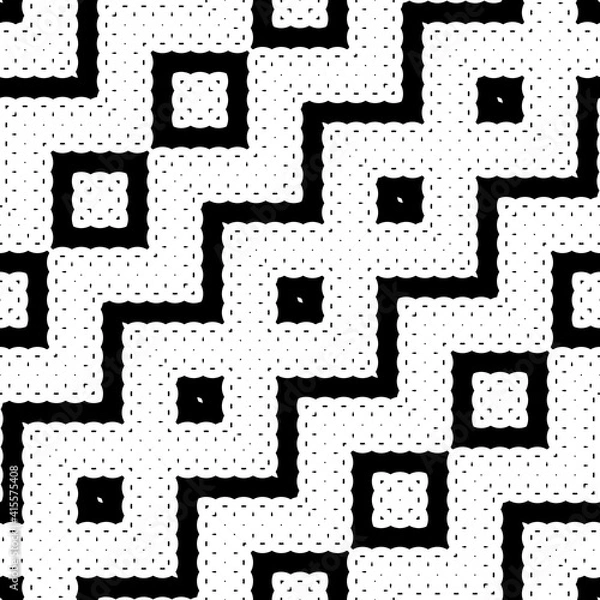 Obraz Design seamless monochrome zigzag decorative pattern