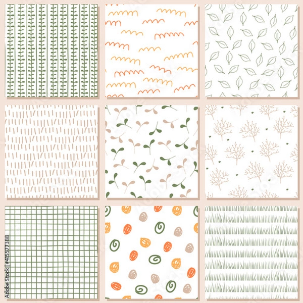 Obraz Spring gardening abstract and leaf patterns set in natural colors
