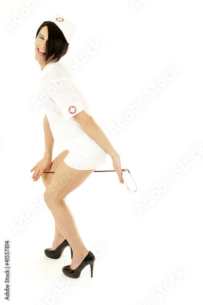 Obraz A guy dressed as a nurse