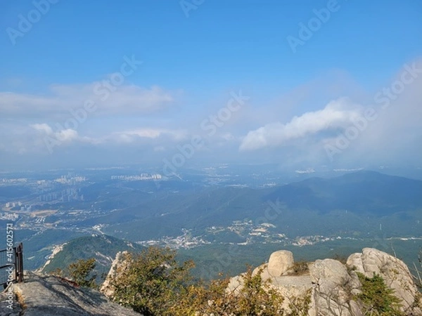 Obraz 산 정상에서 바라본 멋진 풍경