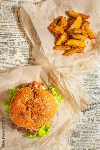 Obraz burger and fries