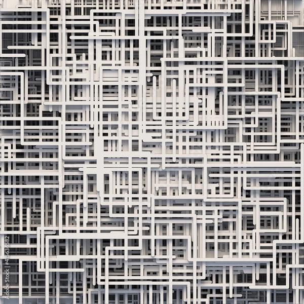 Obraz 3d illustration render abstract futuristic labyrinth construction texture