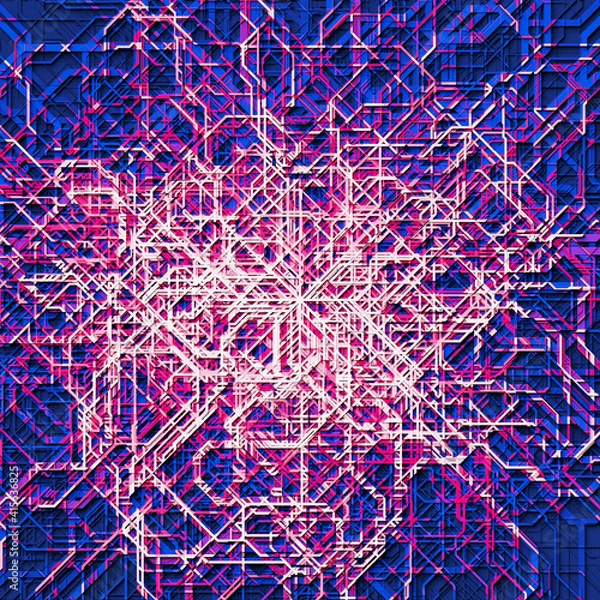 Obraz 3d illustration render abstract futuristic labyrinth construction texture
