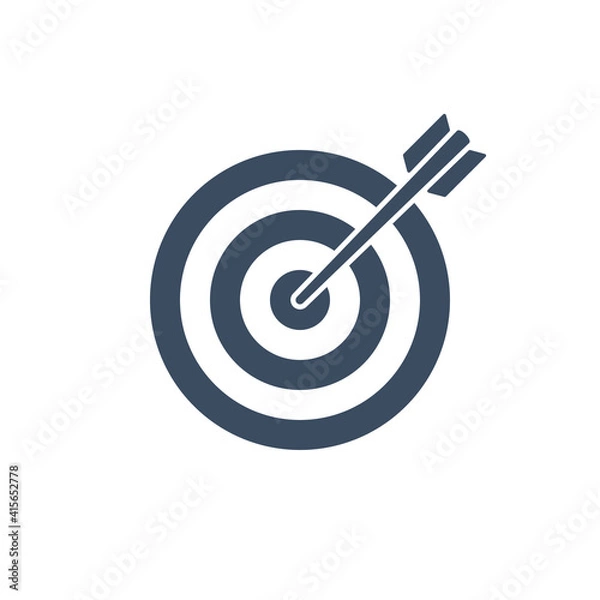 Fototapeta Target with arrow flat vector icon.