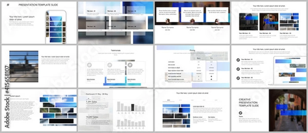 Fototapeta Vector templates for website design, presentations, portfolio. Templates for presentation slides, flyer, leaflet, brochure cover. Corporate business identity style for any purposes. Business template.