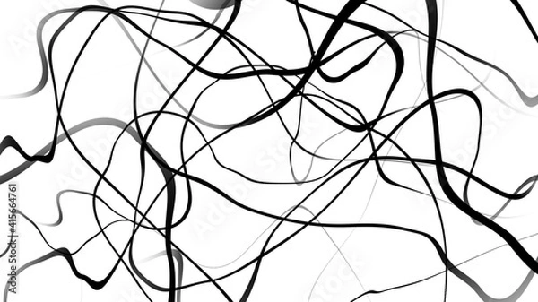 Fototapeta Black and white curve wave line abstract background.