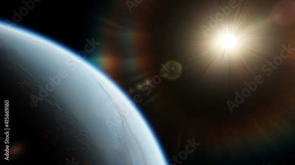 Fototapeta Planets and galaxy, science fiction wallpaper. Beauty of deep space. Billions of galaxy in the universe Cosmic art background 3d render