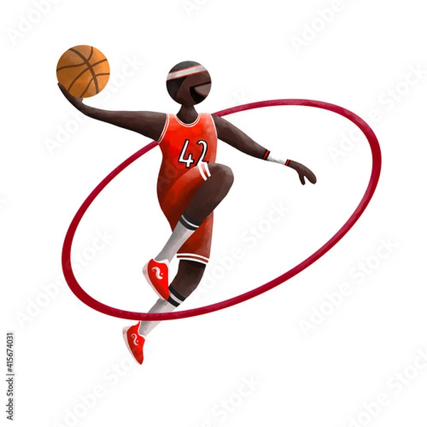 Obraz basketball player with ball 