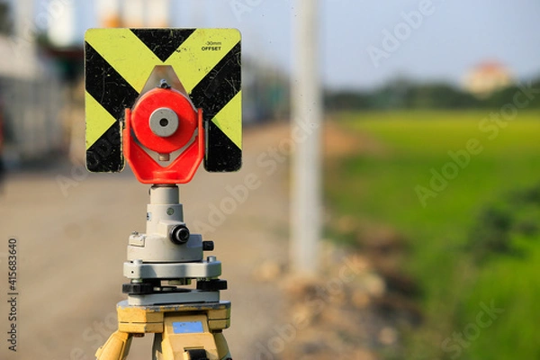 Obraz The theodolite on the construction site.