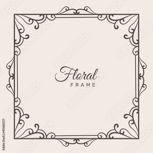 Obraz Abstract elegant floral frame background. - Vector.