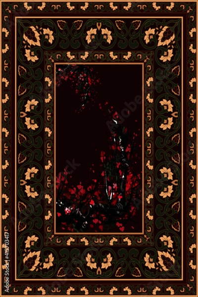 Fototapeta Retro trend style vector design illustration carpet