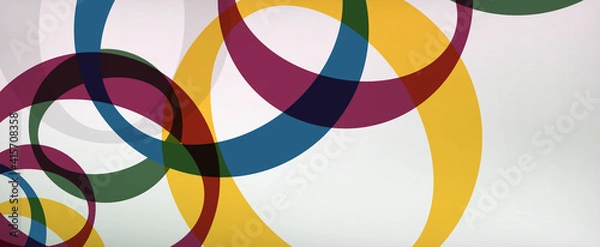 Fototapeta Ring geometric shapes, o letter repetition wallpaper. Abstract background for business or technology presentations, internet posters or web brochure covers